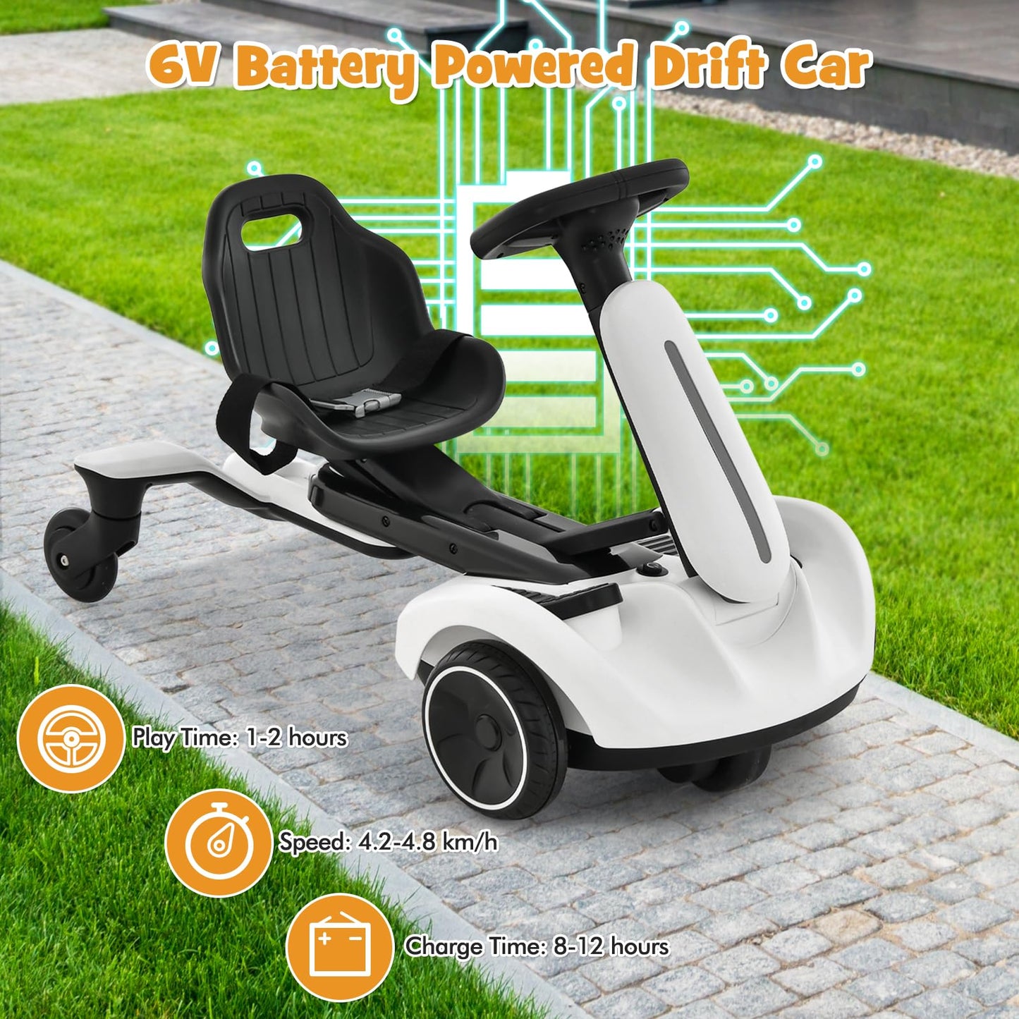 Backyard Adventure Go-Kart - Parent Remote Control, Foldable, Perfect for Ages 3-8